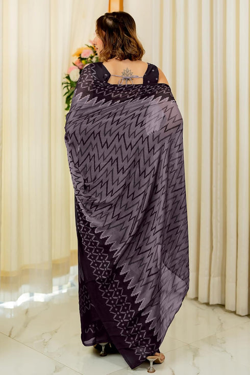 Vasthrlay Fashion Chiffon Georgette Teal Ethnic Wear