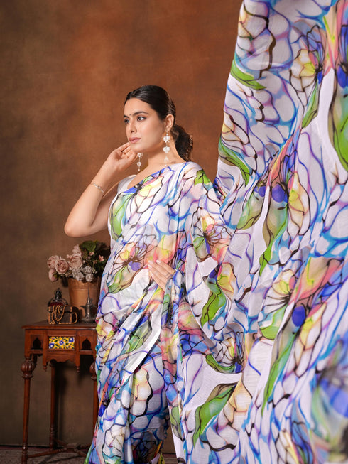 Vasthrlay Chiffon Floral Saree