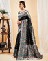 Vasthrlay Womens Paithani Blue Saree With Red Unstitched Blouse Piece