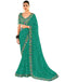 Vasthrlay Georgette Bandhani Unstitched Yellow Saree