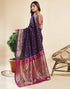 Vasthrlay Paithani Jacquard Unstitched Pink Saree