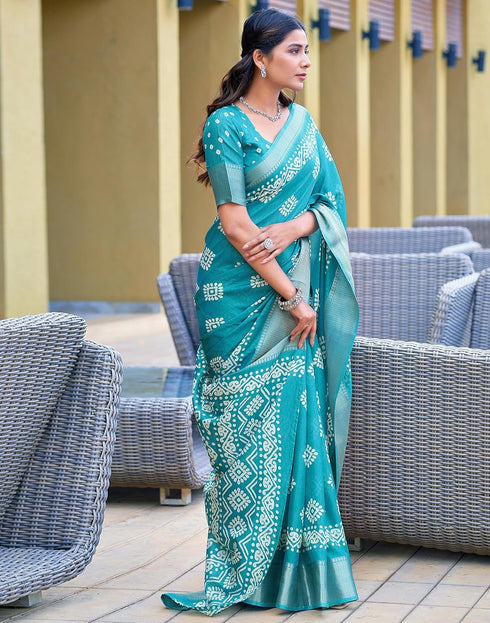 Vasthrlay Printed Weaving Unstitched Red Saree