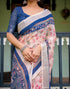 Vasthrlay Womens Printed Unstitched Light Green Saree