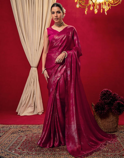 Vasthrlay Chiffon Printed Unstitched Black Saree