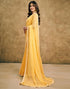 Vasthrlay Chiffon Bandhani Unstitched Yellow Saree