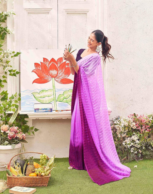 Vasthrlay Womens Chiffon Unstitched Light Green Saree