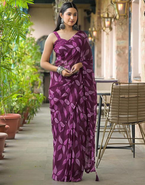 Vasthrlay Chiffon Bandhani Unstitched Olive Green Saree