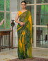 Vasthrlay Georgette Bandhani Unstitched Green Saree
