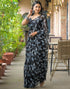 Vasthrlay Chiffon Bandhani Unstitched Olive Green Saree