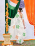 Vasthrlay Tricolor Printed White1 White Saree
