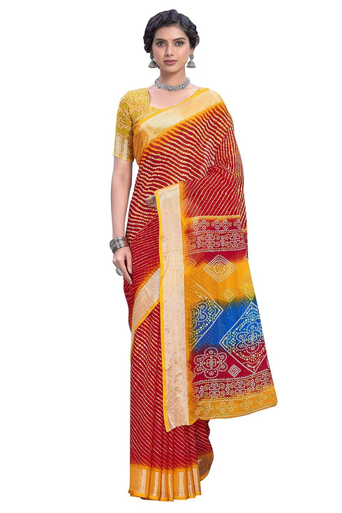 Vasthrlay Bandhani Chiffon Rani Ethnic Wear