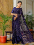 Vasthrlay Georgette Printed Unstitched Wine Saree