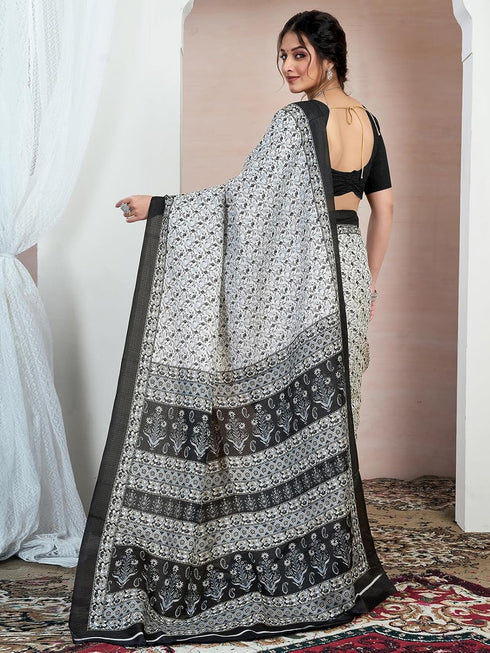 Vasthrlay Bhagalpuri Printed Unstitched 4161s246n White