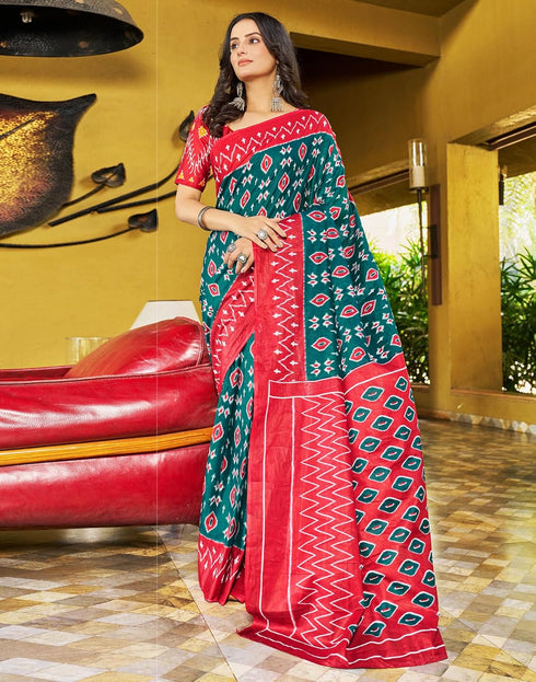 Vasthrlay Chanderi Bandhani Unstitched White Saree