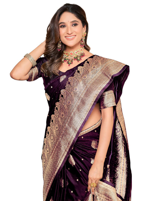 Vasthrlay Kanjivaram Satin Orange Ethnic Wear