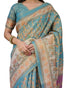 Vasthrlay Handloom Turquoise Paisley Saree