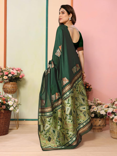 Vasthrlay Grey Kanjivaram Unstitched Saree