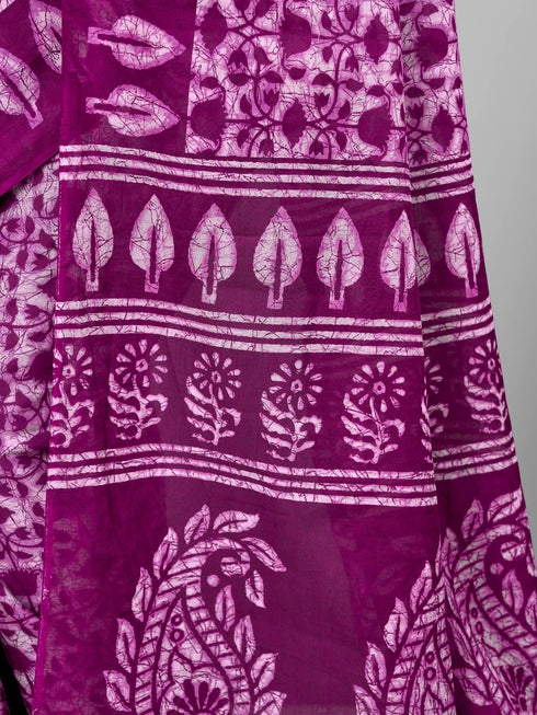 Vasthrlay Cotton Printed Mulmul Saree