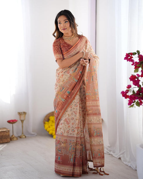 Vasthrlay Handloom Burgundy Traditional Saree