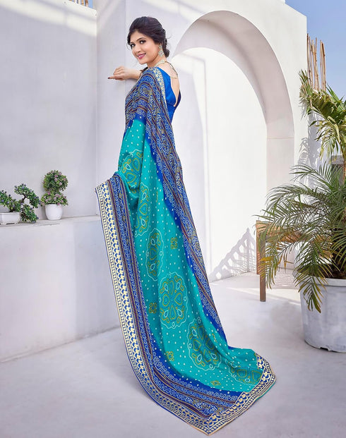 Vasthrlay Georgette Printed Jacquard Material Ethnic Wear
