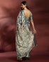 Vasthrlay Womens Printed Unstitched Navy Blue Saree