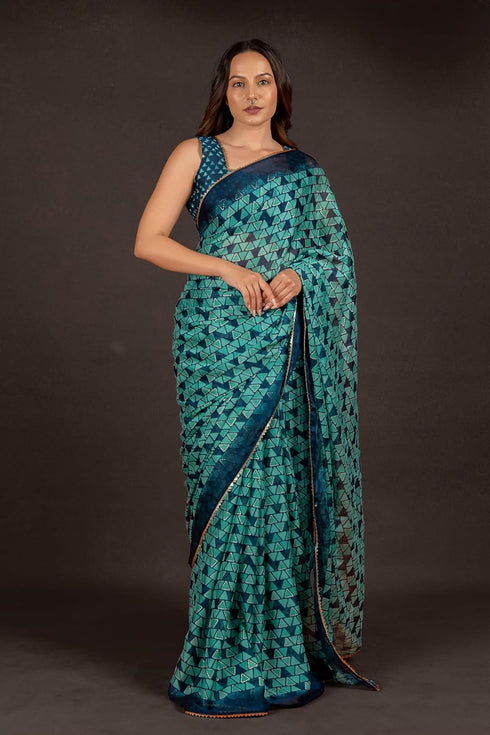 Vasthrlay Fashion Georgette Dark Multicolor Ethnic Wear