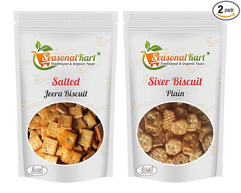 Seasonal Kart Combo Pack of 2 Salted Jeera Biscuit & Hexagonal Biscuits