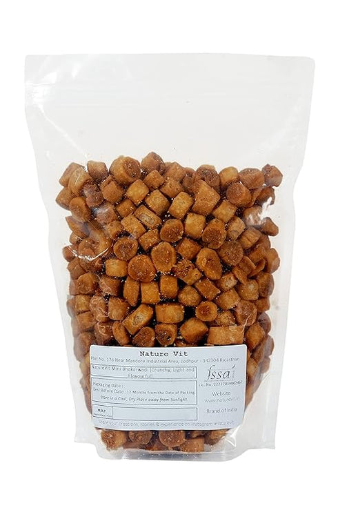 NatureVit Mini Bhakarwadi Crunchy| Light & Flavourful Indian Snack