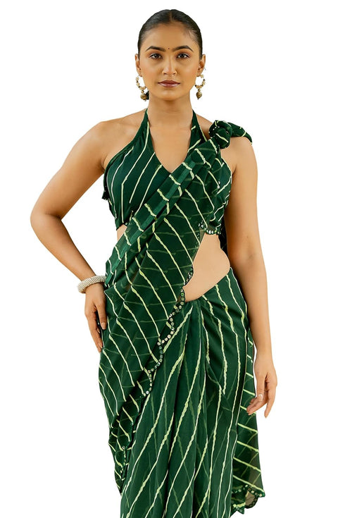 Vasthrlay Fashion Georgette Leheriya Printed Ethnic Wear