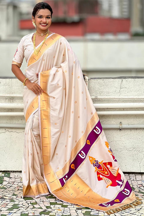 Vasthrlay Kanjivaram Paithani Unstitched Mahendi Ethnic Wear