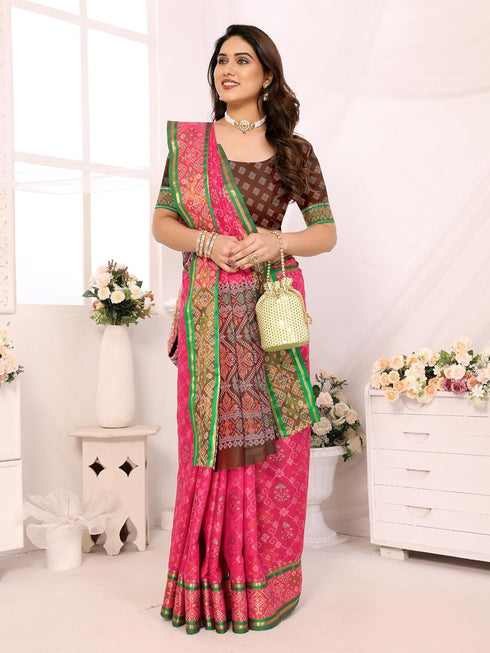 VasthrlayKanjivaram Banarasi Unstitched Rani Free Ethnic Wear