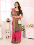 Vasthrlay Bottle Green Kanjivaram Unstitched Saree