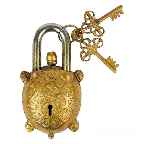 Fashionbonanzamart Tortoise/Turtle/Kachua Brass Padlock