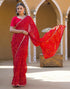 Vasthrlay Georgette Bandhani Unstitched Maroon Saree