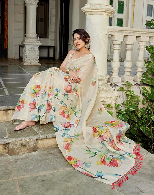 Vasthrlay Digital Chandheri Unstitched Material Az Ys Sasikala Ethnic Wear