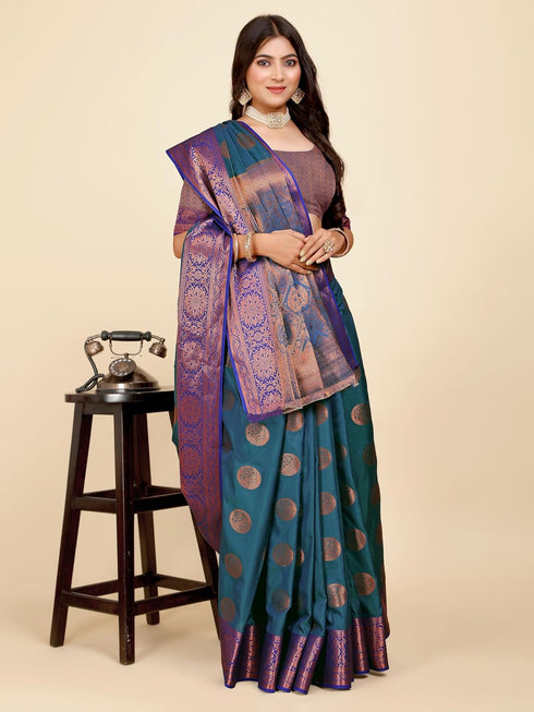 Vasthrlay Banarasi Mehendi Ethnic Wear