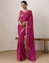 Vasthrlay Georgette Bandhani Unstitched Maroon Saree