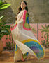 Vasthrlay Scalloped Embroidery Unstitched Lime Green Saree