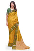 Vasthrlay Banarasi Saree Pure Kanjivaram Silk Pattu Yellow Saree With Blouse Piece