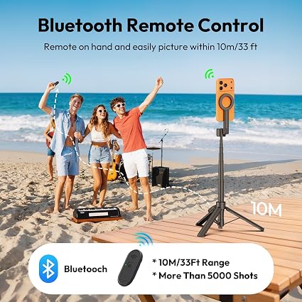 Ulanzi SK26 Magnetic Phone Tripod | 2-in-1 Selfie Stick Tripod Stand with Remote