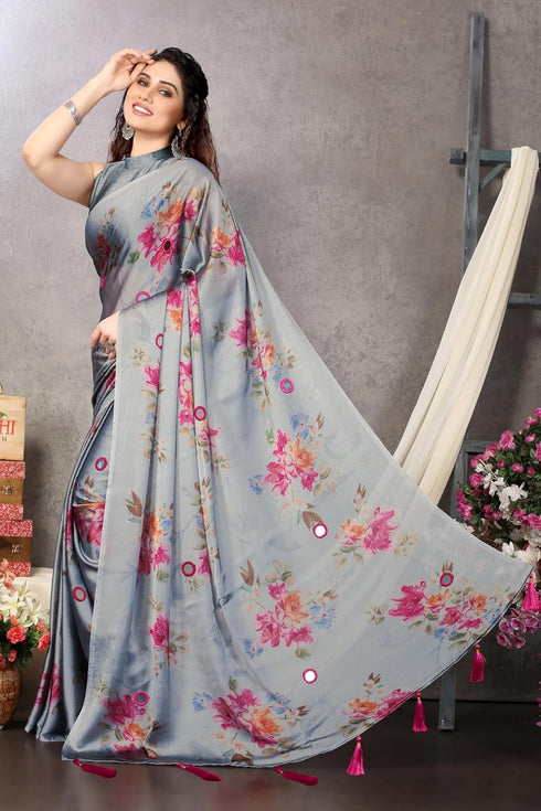 Vasthrlay Fashion Chiffon Geometric Printed Ethnic Wear
