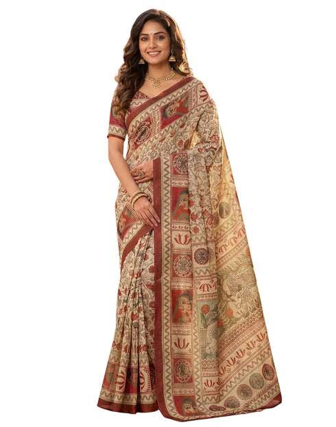 Vasthrlay Womens Printed Unstitched Purple Saree