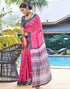 Vasthrlay Chanderi Bandhani Unstitched White Saree
