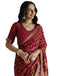 Vasthrlay Georgette Bandhani Maroon Saree With Unstitched Blouse Piece