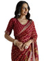 Vasthrlay Georgette Bandhani Unstitched Maroon Saree