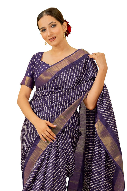 Vasthrlay Fashion Handloom Printed Dusty Ethnic Wear
