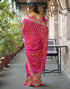 Vasthrlay Bandhani Embroidery Unstitched Pink Saree