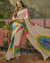 Vasthrlay Scalloped Embroidery Unstitched Lime Green Saree