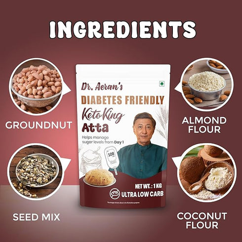 Dr. Aeran's Diabetes Friendly Keto King Atta 1Kg