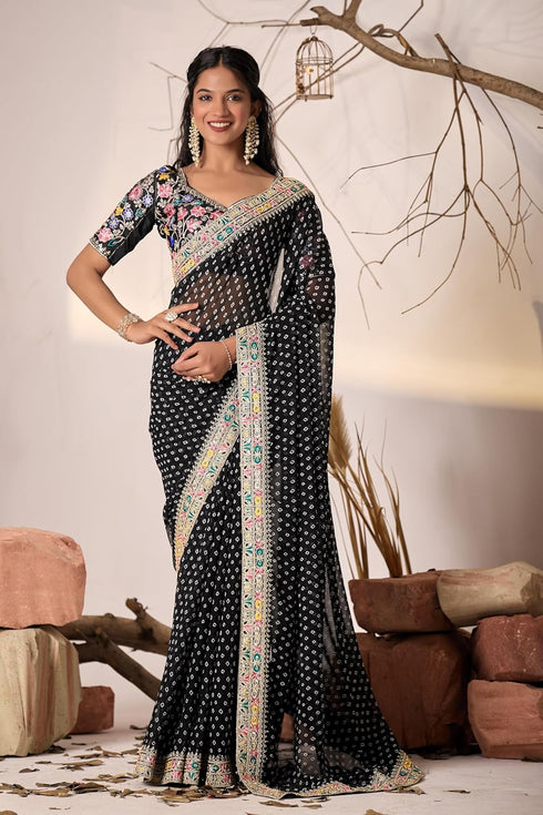 Vasthrlay Embroidered Unstitched Saiyaara Gold Free Ethnic Wear